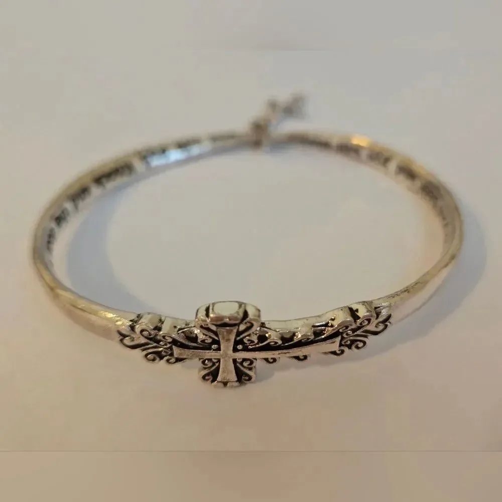 MOBIUS ASK SEEK KNOCK BANGLE BRACELET SILVER-PLATED, Gift Boxed #7